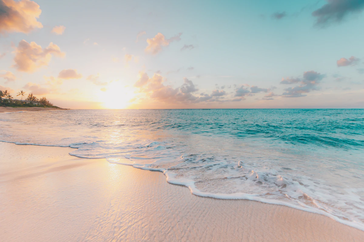 Beach honeymoon sunset